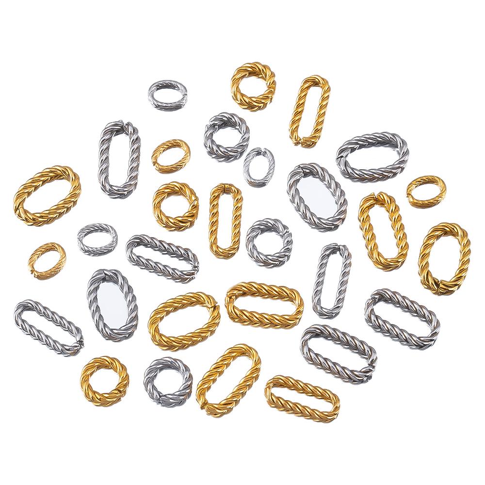 10pcs 20pcs Stainless Steel Oval Charms Geometric Connectors Jewelry Making Necklace Bracelets Twist Open Connection Jump Rings