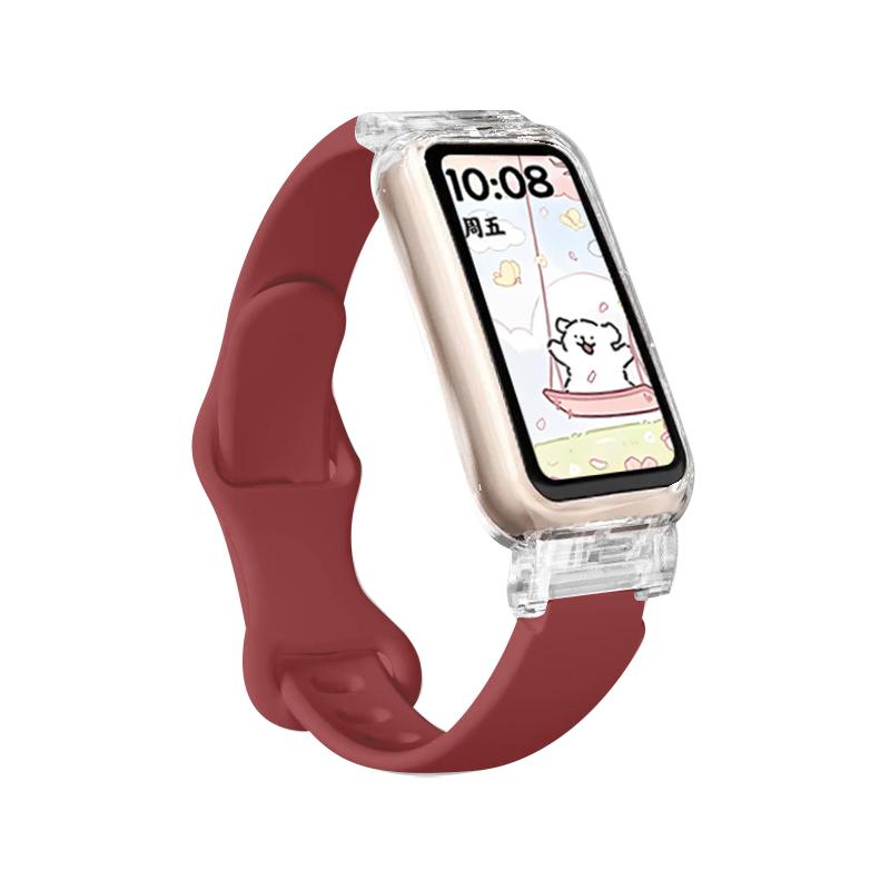 Прозрачный чехол+Ремешок для Huawei Band 10/9/8 Аксессуары Спортивный силиконовый браслет pulseira correa для Huawei Band 10 9 NFC/8 NFC