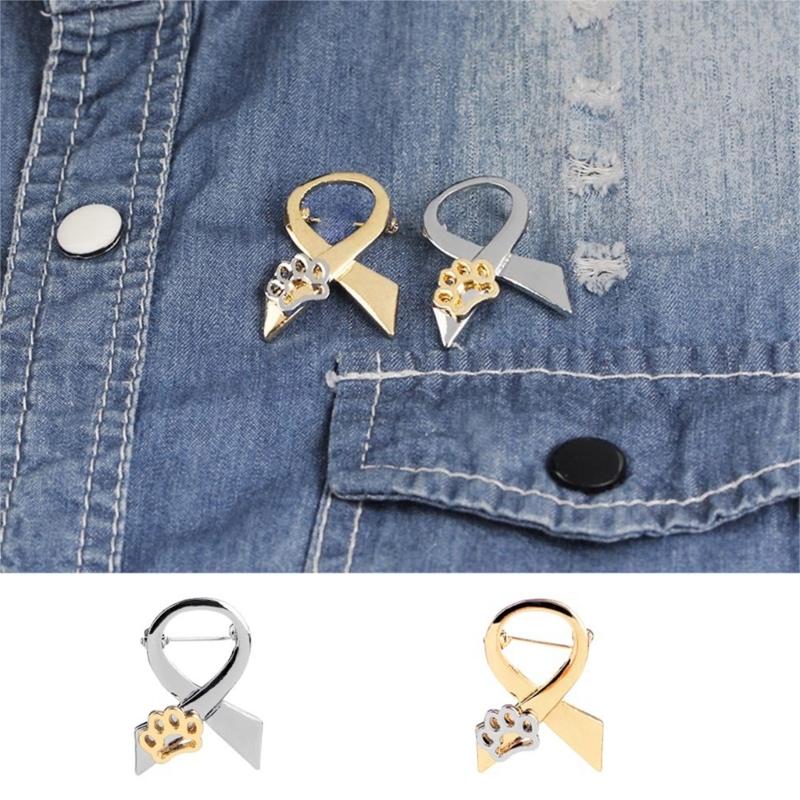Colorful Pet Paw Print Bowknot Tie Brooch Unique Animal Ornament Pin Dog Paw Pattern Lapel Pin for Dog and Cat Lovers