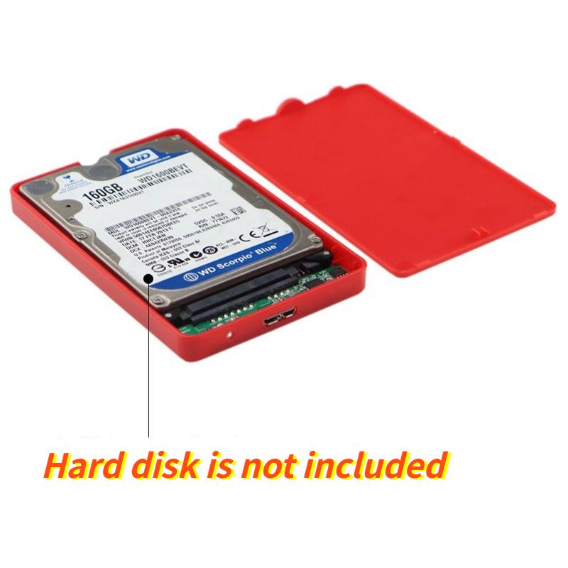 External Hard Drive Case HDD Case HDD SSD Enclosure 2.5 Inch Sata USB 3.0 2.0 Portable 5Gbps Hard Drive Disk Box for PC Laptop Smartphone