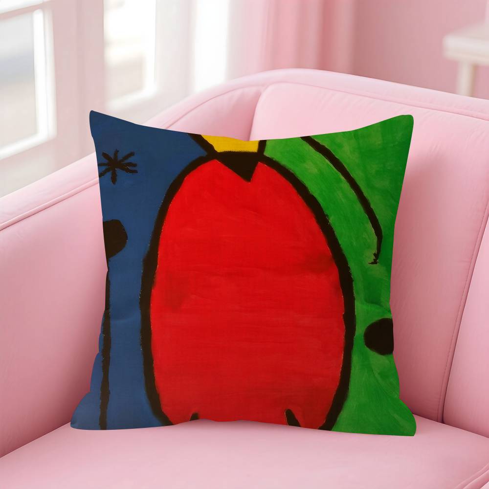 Classic Painter Joan Miro Double-Sided Printed Pillow Cover Short Plush Suitable Living Rooms Bedrooms Sofas Throw Cushion Cover