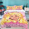 Dolly-Parton Leopard Print 3pcs Bedding Set,Including 1pc Duvet Cover And 2pcs Pillowcases Perfect Gift for Christmas,Ideal for Bedroom, Dormitory
