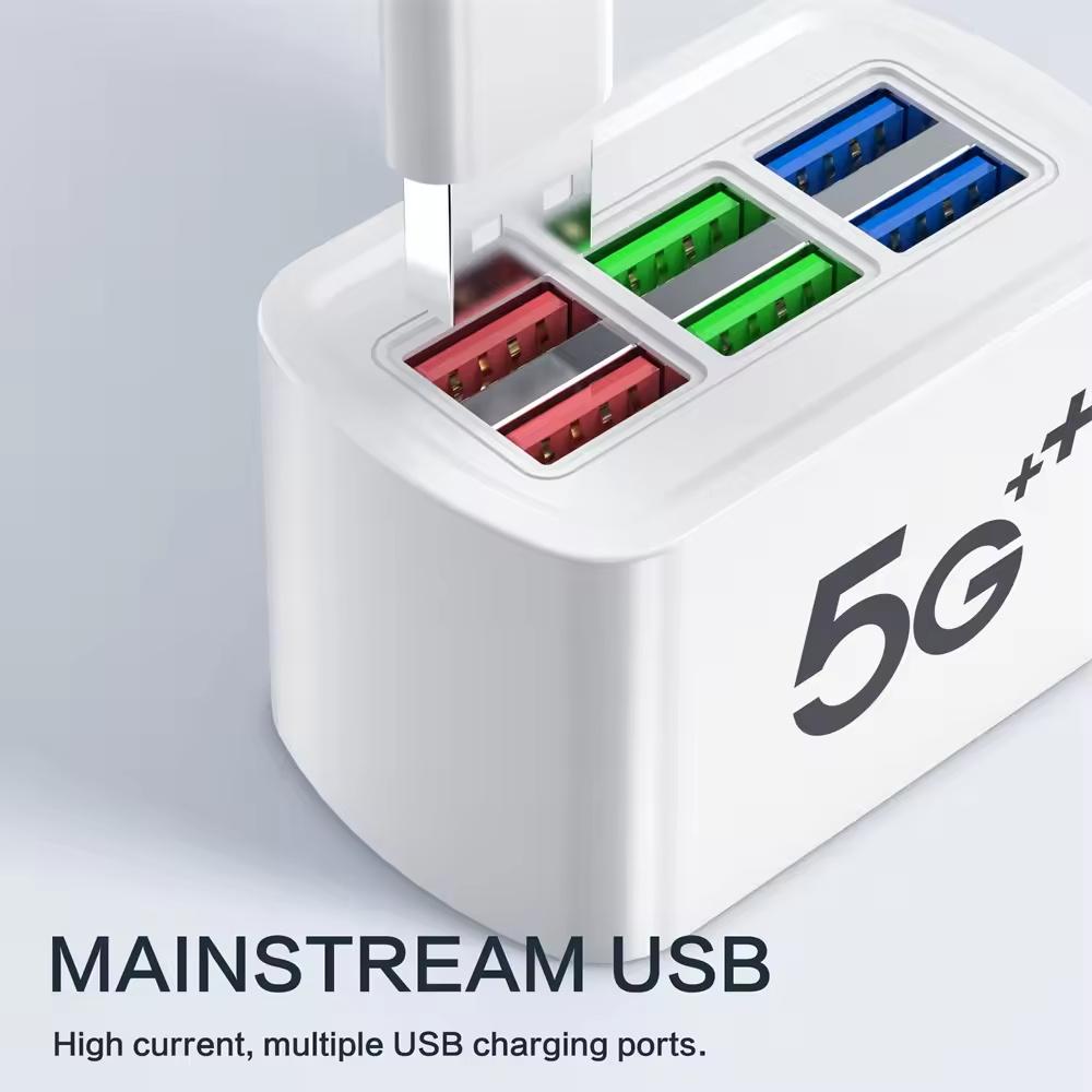 6 USB Зарядное Устройство Сетевой Фильтр Универсальная Быстрая Зарядка EU/US Вилка Адаптер Зарядки Телефона Электрическая Розетка Удлинитель Настольная Розетка