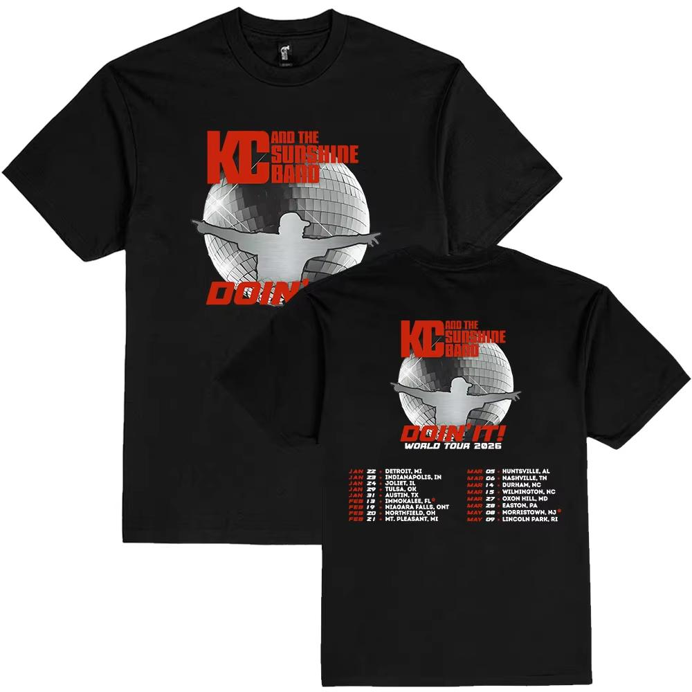 Dont It Tour 2026 Tshirt KC and The Sunshine Band Tshirt Casual Short Sleeve Cotton T Shirt Unisex Streetwear Hip Hop Clothing