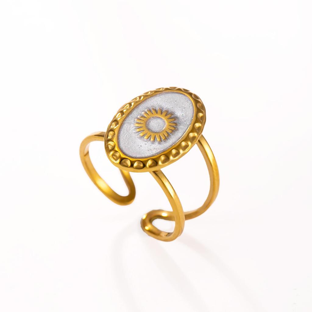 18K Gold Plated Titanium Steel Butterfly Flower Open Ring