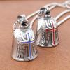 Vintage Stainless Steel Luck Bell Pendant Charm Riding Amulet Necklaces For Men Fashion Motorcycle Hip Hop Rock Party Jewelry