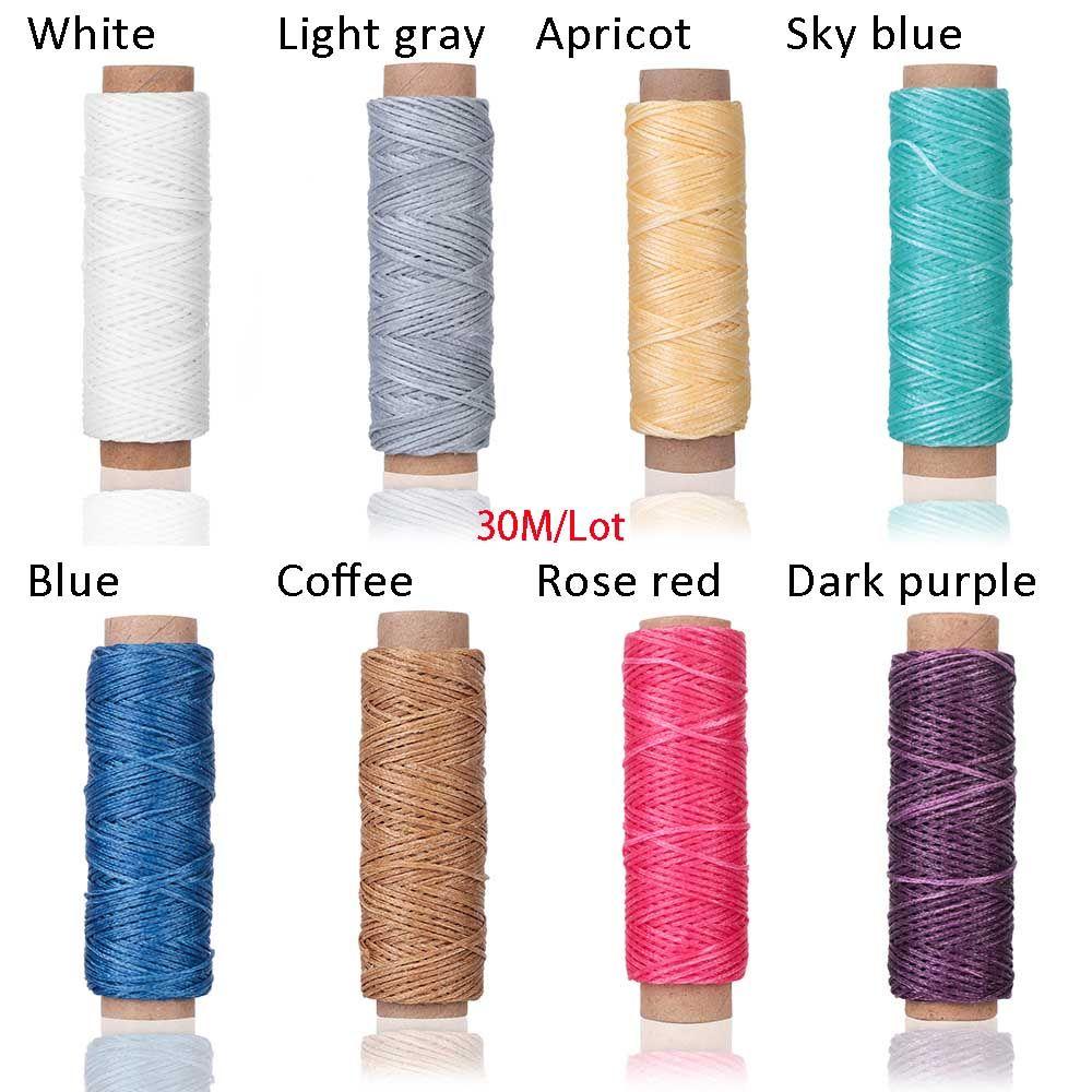 30m/roll Tool Handicraft Flat Hand Stitching Waxed Thread Sewing Line Leather Cord