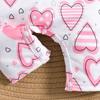 Infant Baby Girl Cute Heart Print Short Sleeve Casual Style Jumpsuit