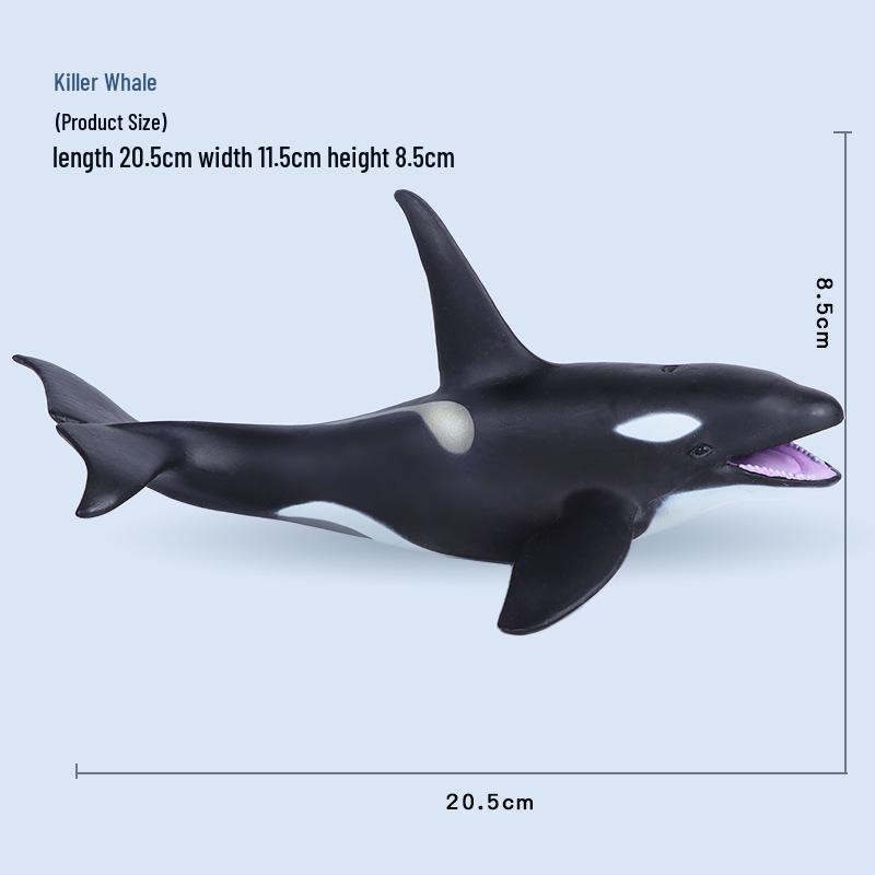 Cross-Border Marine Life Model Toy: Gray Whale, Orca, Humpback, Narwhal, Great White Shark