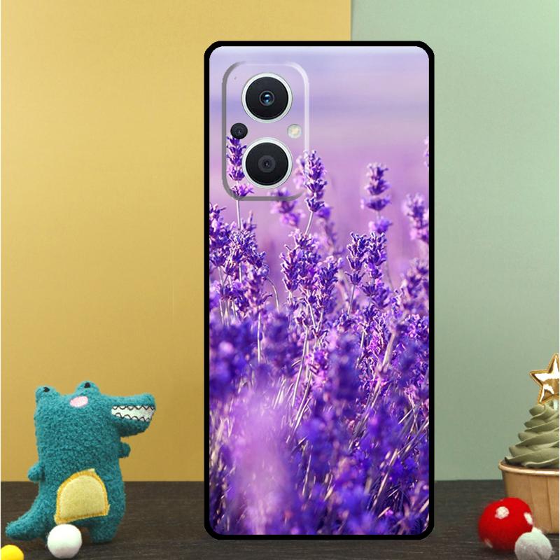 Чехол с цветами лавандового цвета для OPPO Reno 15 15F 14 13 12 11 10 Pro 14F 13F 12F 11F 8T OPPO Find X9 X8 X6 Pro