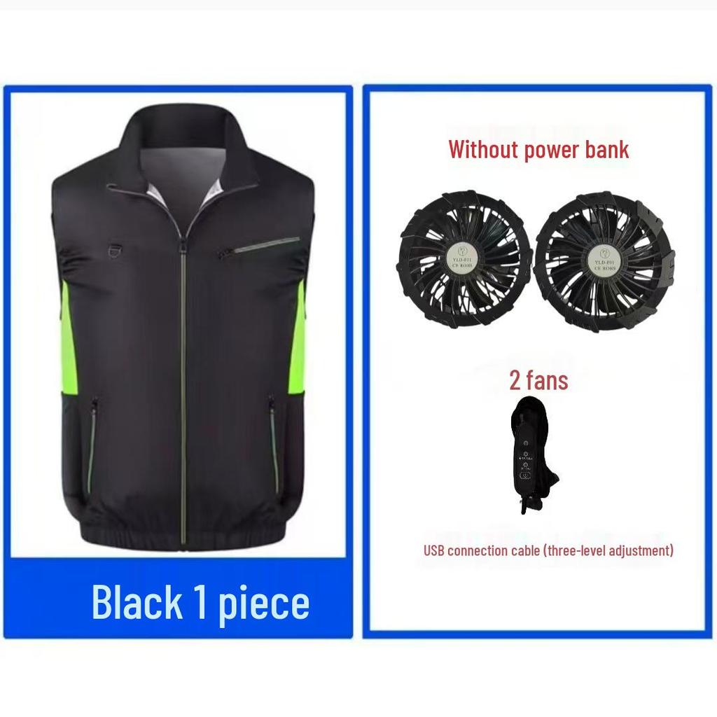 Мужской охлаждающий жилет для улицы с вентилятором для предотвращения теплового удара и защиты труда - Идеален для строительства и сварки