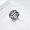 Nordic Viking Script Rotatable Stainless Steel Rotating Ring Ring for Men