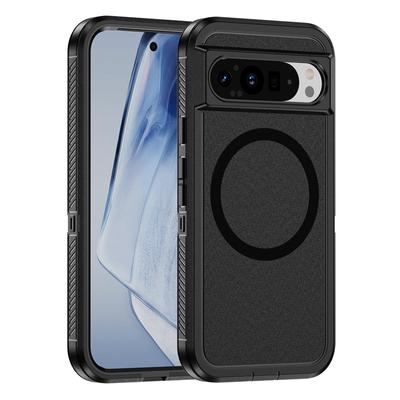 2 в 1 прочный бронированный магнитный матовый чехол для телефона Google Pixel 9 8 Pro XL 8A Magsafe Wireless Charging Armor Protection противоударный чехол