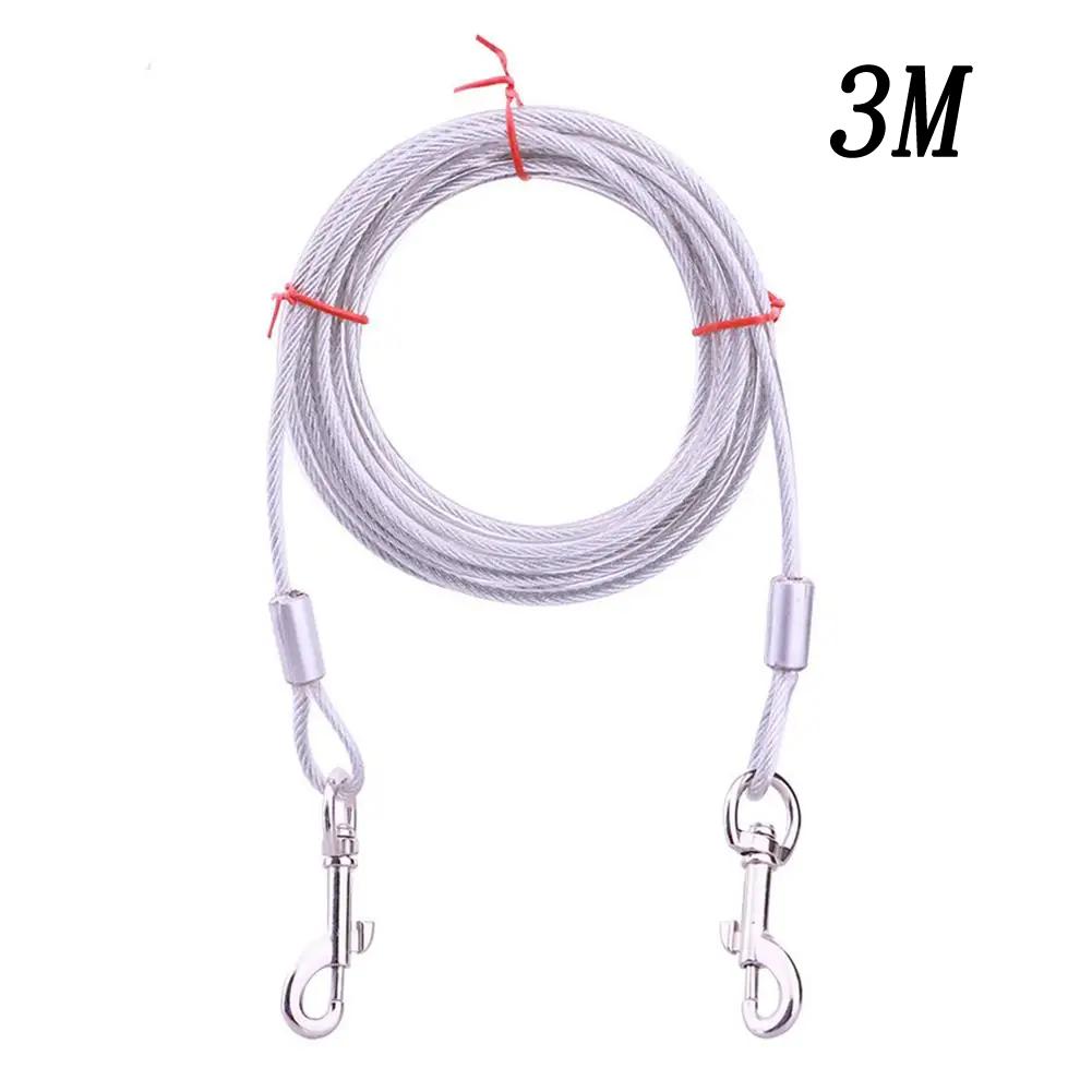3m/10m Heavy Duty Tie Out Cable Leash with Metal Durable Steel Glue Coating Wire Traction Rope for Dogs Outdoor Cable Steel