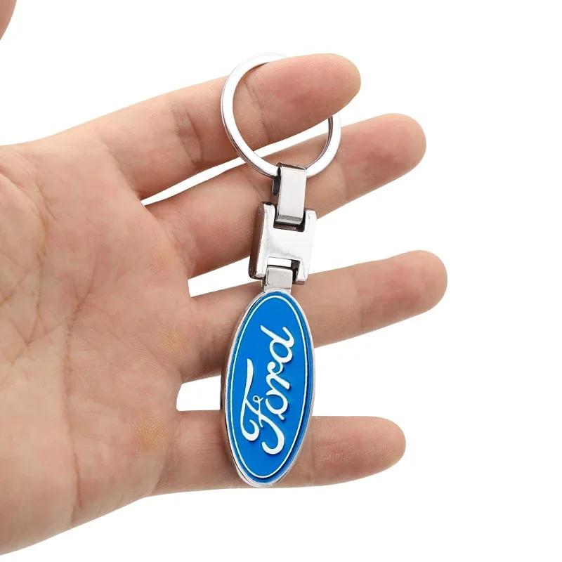 New 2026 Car Sticker Ford New 2025 Hot Car Keychain Vintage Leather Keyring Creative Key Chain For Ford Focus 2 3 Mondeo Kuga Fi