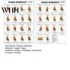 Senior Mobility Exercises 2Pcs Tai Chi Chair Poster for Seniors and Beginners 10x8 Inch Frameless Fitness Schedule with Gentle Seated Poses