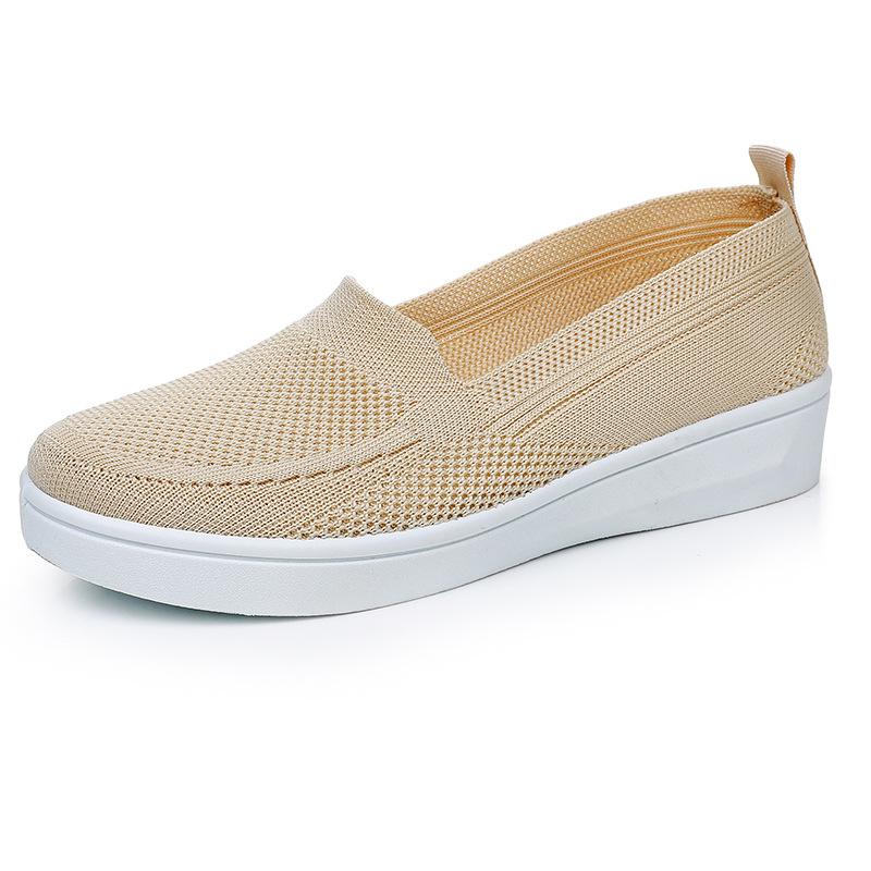 For Flats Slip Casual Women On Go Walk Shoes Comfortable Walking Sneakers Memory Foam Shoes Knit Low Top Ballet Shoes Womens Lightweight Loafer Shoes