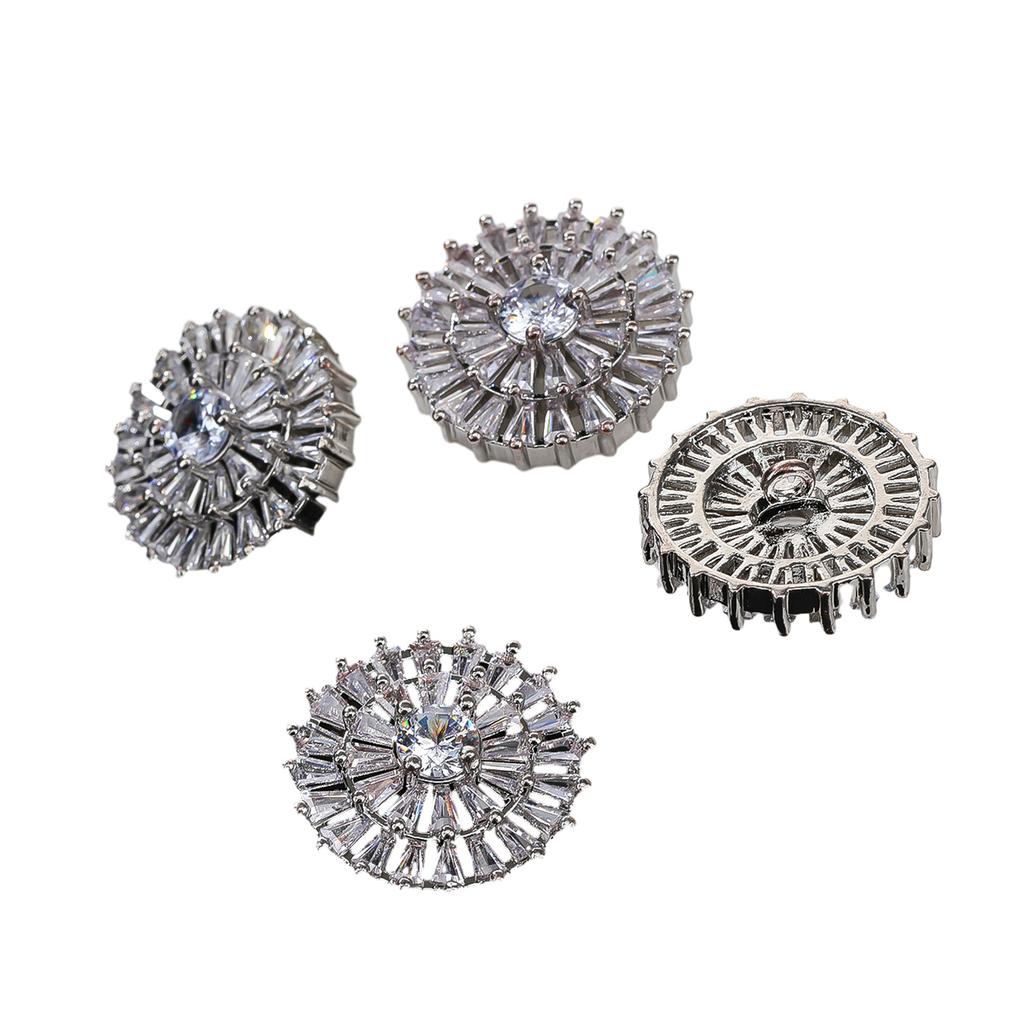 Glittering Shoe Charms Zircon Crystal Shoe Decoration Shoe Clip for Wedding Party Shoe Ornament Jewelry Accessories 4PCS