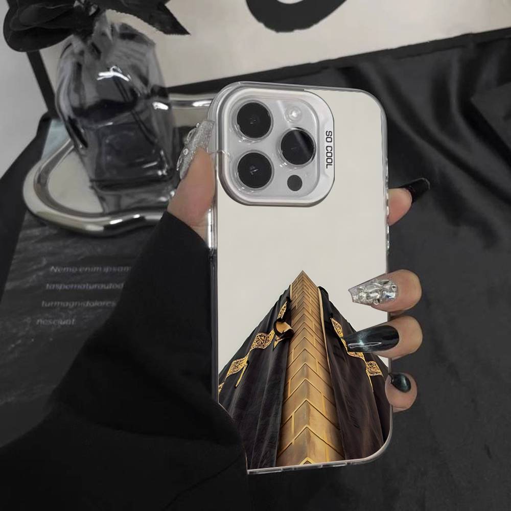 Pilgrims IN Mecca Cover For iPhone 17,16,15,14,13,12,11,Mini,Pro,E,SE4,XS,MAX White Shockproof Candy Matte Cover