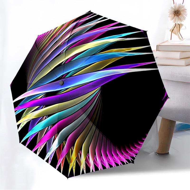 1pc Colorful Spiral Pattern Automatic Folding Umbrella, Casual Outdoor Accessory, Birthday Festival Gift yy251126146
