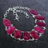 Kashmir Ruby NaturalGemstone 925 Sterling Silver Jewelry Necklace 18 J1e05
