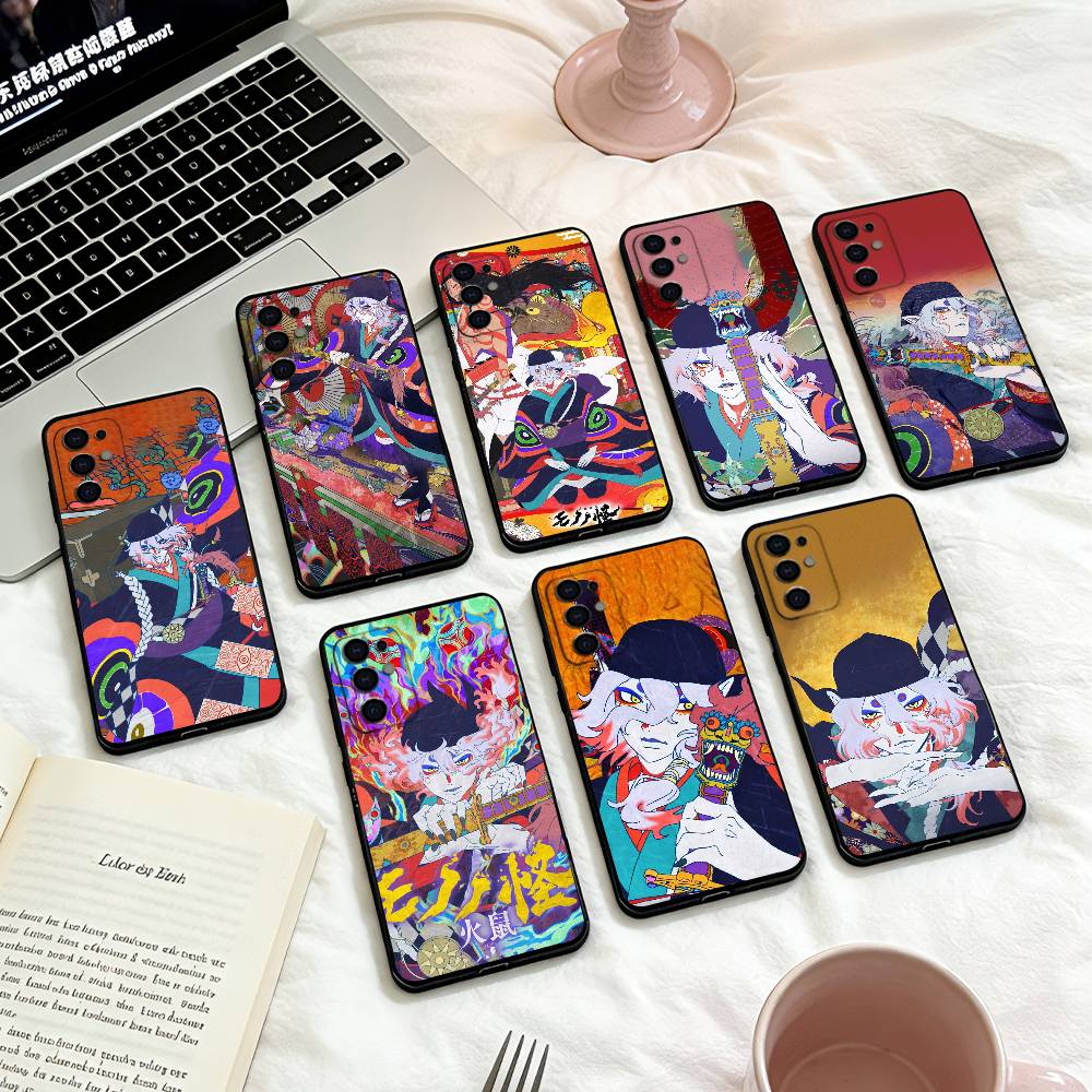 M-MONONOKE ГЛАВА ПЕПЕЛ ЯРОСТИ Чехол для телефона для Samsung S25,24,23,22,30,21,10,9,Ultra,Plus,Lite,FE,4,5 G Мягкий черный чехол