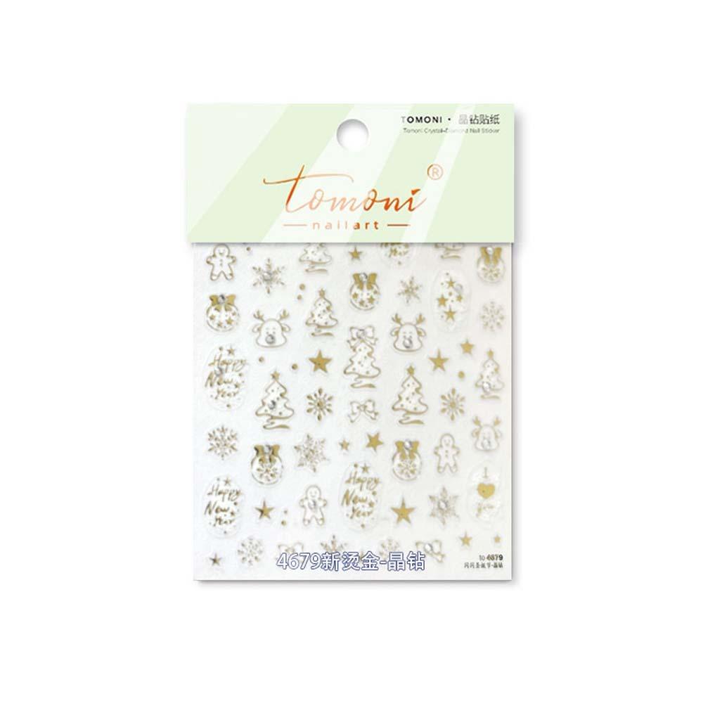 5D Рождественская наклейка для ногтей, ракушка, свет, рождественское украшение для ногтей, рождественская наклейка для ногтей, маникюрный салон