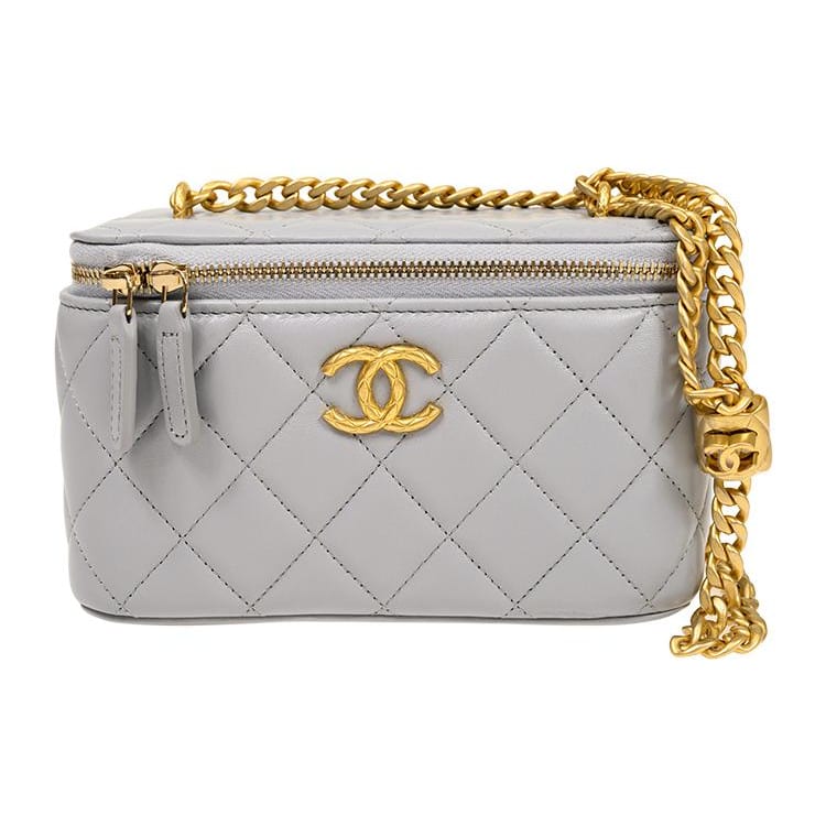 CHANEL Sheepskin Crossbody Bags Women's Gray AP3044-B09300-NQ335