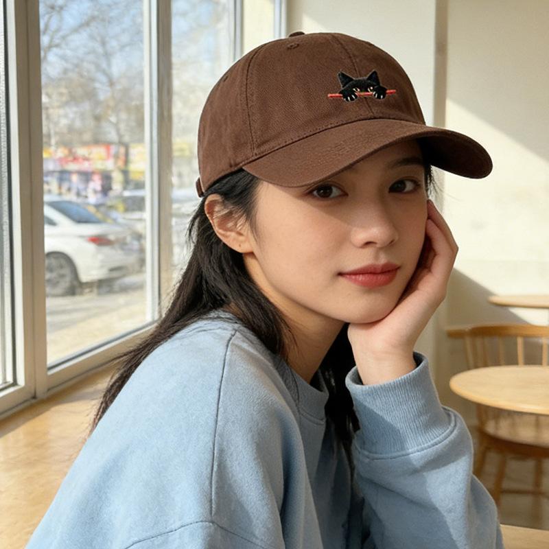Baseball cap Women's soft top Wide brim Big face Small peaked hat Trendy brand Wide brim Deep top hat
