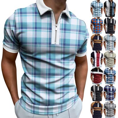 Мужская рубашка Рубашка для гольфа Ретро Цветовой контраст На открытом воздухе Уличный с короткими рукавами С принтом Одежда Модельер Повседневный Дышащий