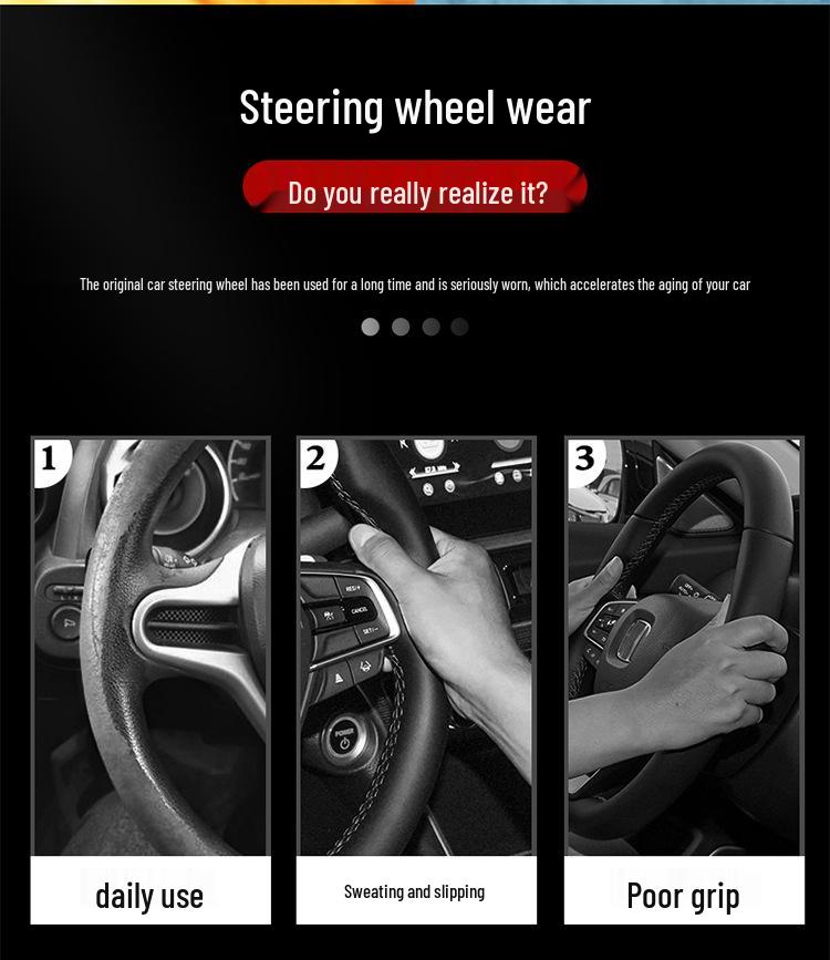 Genuine Leather Steering Wheel Cover for Buick: Encore, Verano, Excelle, Regal, LaCrosse, GL8