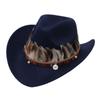 Feather Ethnic Style Top Hat Upturned Edge Western Cowboy Hat Guoluo Tibetan Tibetan Jazz Hat Hat