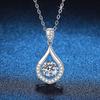 Womens 1ct D Color Moissanite Necklace Waterdrop Sparkle Pendant Chain Fashion Daily Wear