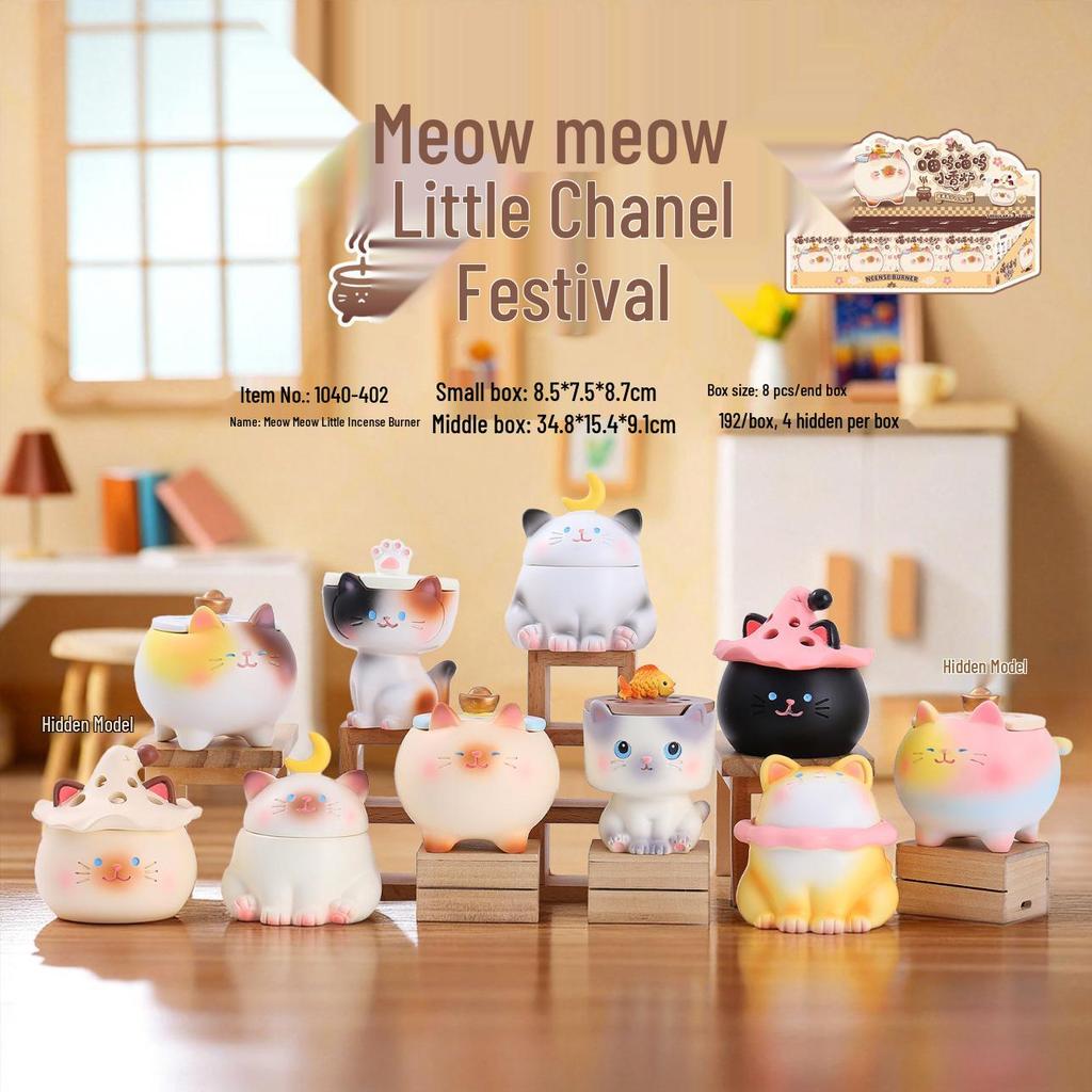 Милая Фигурка-Сюрприз 'Счастливый Кот' - Модный Настольный Орнамент