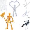 TattiOut Пластиковый скелет Набор собранной подвижной пластиковой модели Горячий тренд в социальных сетях Хоррор Декоративный Веселый Стресс Хэллоуин Белый Желтый 2, 13см,