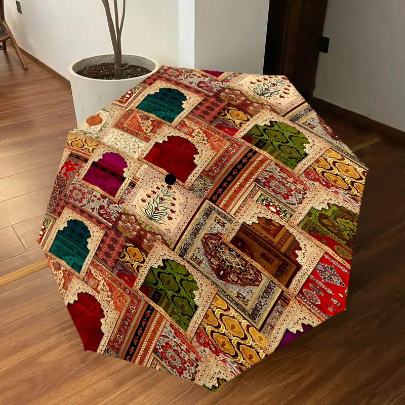 1PC Arches OrientalAutomatic Open/Close Umbrella with Windproof, 8-Rib Sturdy Canopy, Durable Ribs, Fashionable Design1312A