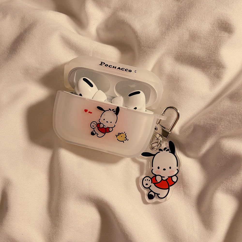 Чехол Pochacco для AirPods 3, чехол для зарядки, силиконовый чехол, защитный чехол Pochacco, ударопрочный, водонепроницаемый, пылезащитный, поддерживает беспроводную зарядку с