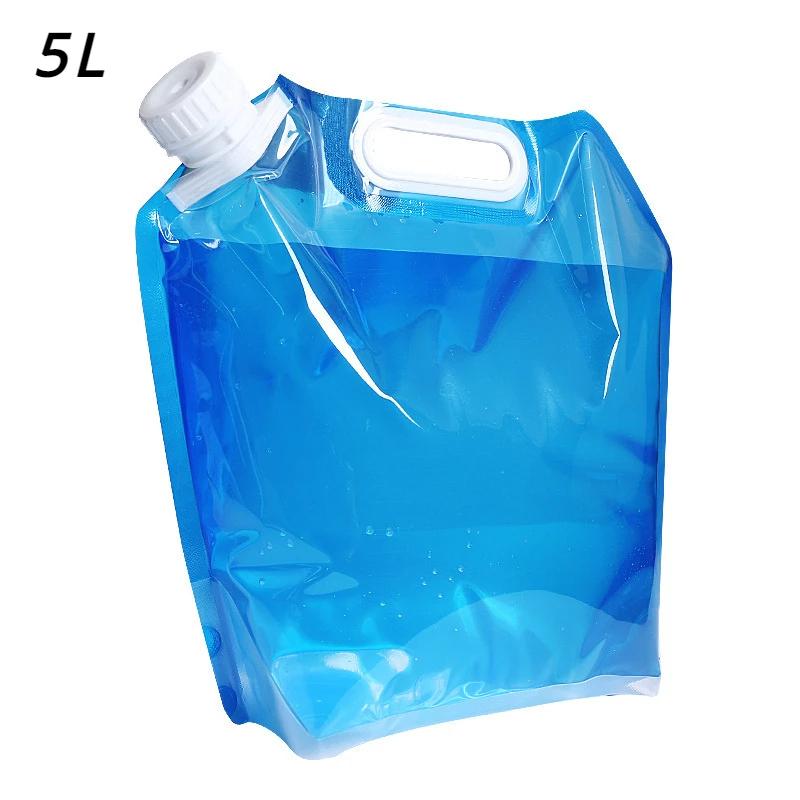 5/10L Water Bag Camping Supplies Portable Folding Water Bucket Large Water Bottle Container Outdoor Travel Collapsible Pouch Outdoor Water Storage Bag
