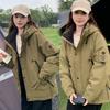 Women Outdoor Coats Mountaineering Casual Jacket Fashion Loose Winter Sports Jacket Hooded Stand-Up Collar Warm Parka