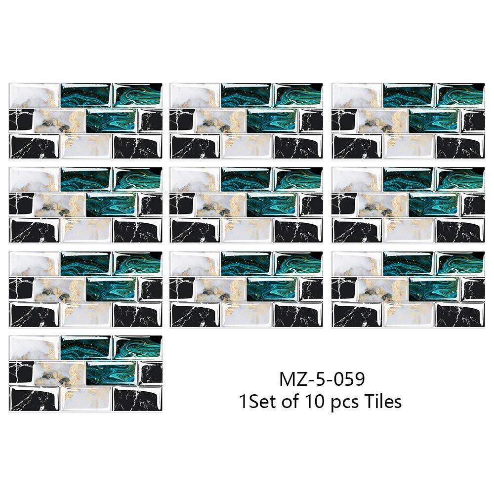 10Pcs15cmX30cm DIY Мраморные наклейки на стену Имитация кирпича Украшение спальни Водонепроницаемая самоклеящаяся плитка Обои Декор кухонного шкафа
