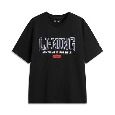 Li Ning Серия Спортивный Стиль Жизни Хай Стрит Американский Винтаж Повседневный Простой Однотонный Пуловер с Круглым Вырезом Свободная Футболка с Коротким Рукавом AHSV261-6