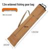 Foldable Canvas Fishing Rod Bag: Large Capacity, Thickened Storage with Zipper, for Outdoor Tackle and Umbrella.