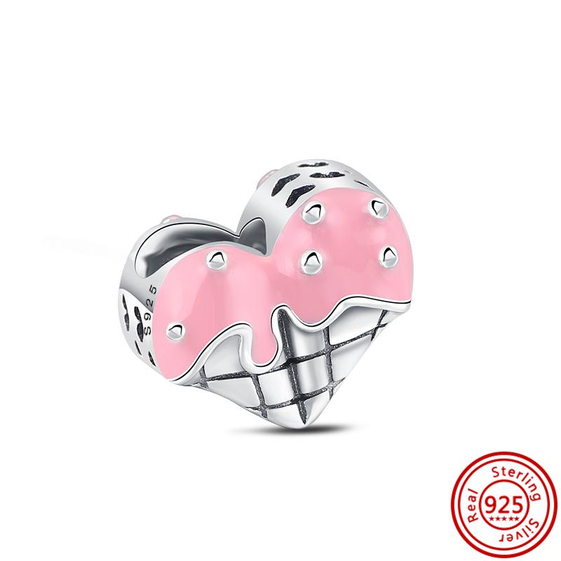 New Fit Original Pantaro Bracelet DIY Zircon 925 Copper Pink Series Beads Sparking Heart Charm Fashion Butterfly Flower Pendent