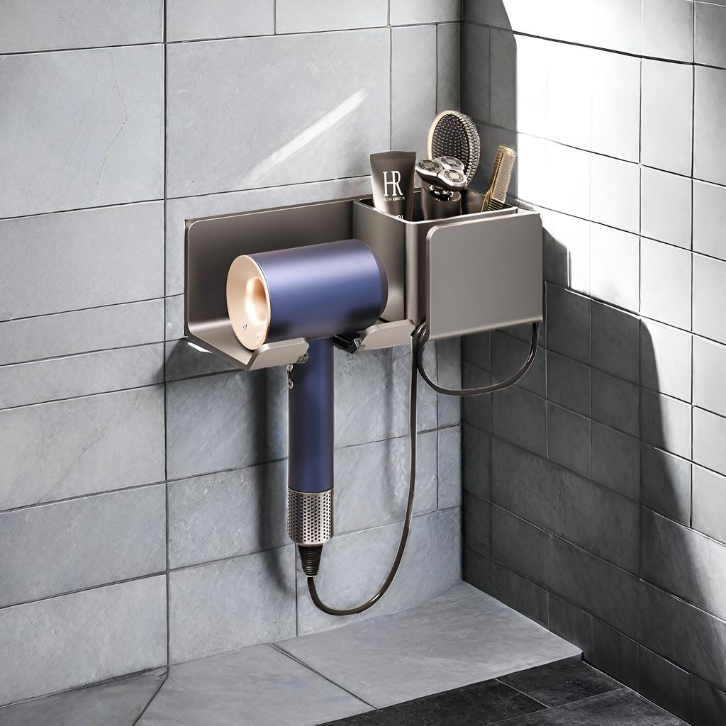 Полка для хранения фена для ванной комнаты, полка для хранения фена для ванной комнаты, настенный органайзер для полок