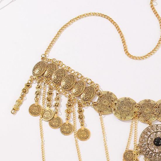 Сплав Поясная цепочка Ретро стиль Монета Кисточка Декор Цепочка для ремня