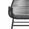 7 Piece Outdoor Dining Set with Cushions Black Poly Rattan Glass Table