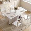 Folding Dining Table, Extendable for 2-4, 2 Drop Leaves, 120 x 72 x 75 cm, White