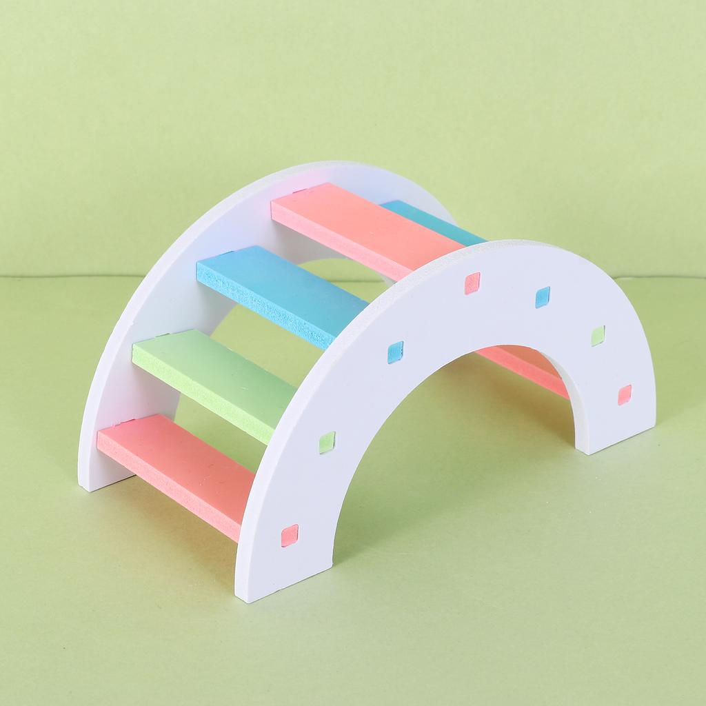 Набор игрушек для хомяков включает в себя деревянный домик для хомяка для мелких животных, песчанку, хомяка, радужный мост, качели, игрушку для жевания кукурузы