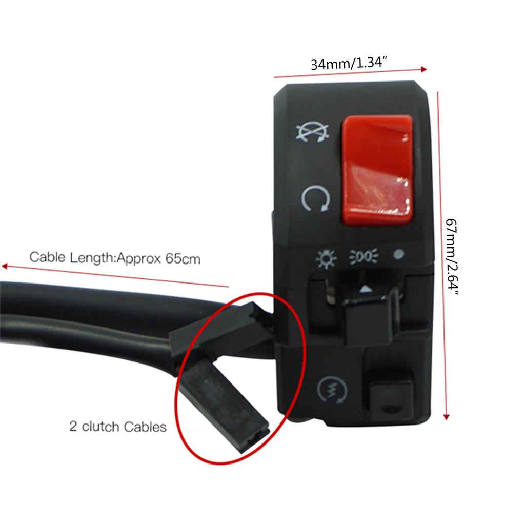 2x мотоциклетные переключатели, кнопка звукового сигнала, поворотник, электрическая противотуманная фара, переключатель управления рулем для 300 куб. см, 600 куб. см