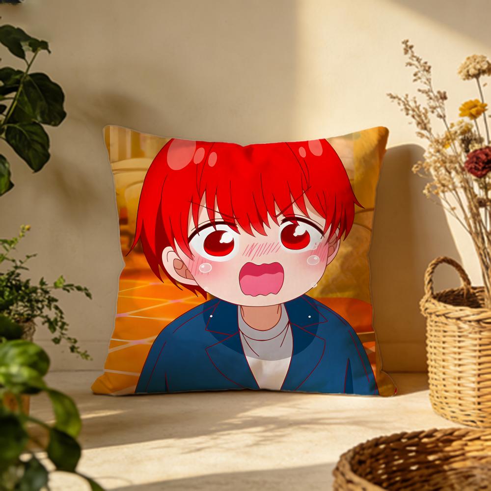 Trendy Mmikadono Sanshimai wa Angai Choroied Cushion Cover Versatile DoubleSided Pillow Case Fit for Sofa Bed Car Daily Decor